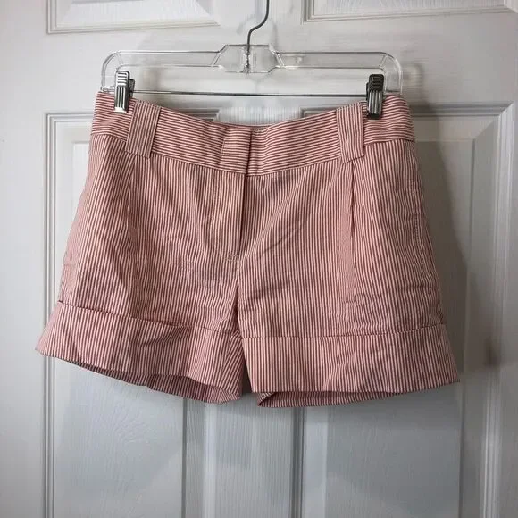 J. Crew pink and white striped city fit shorts, size 2 - Picture 2 of 11